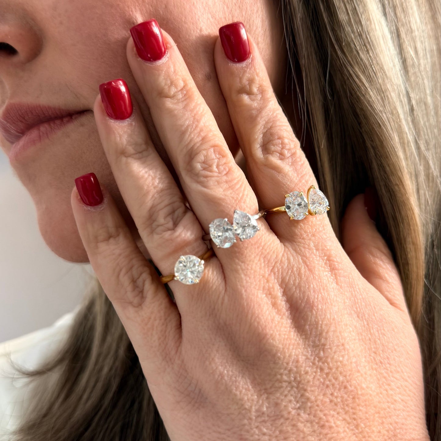 RING OVAL + TEARDROP CUBIC ZIRCONIA