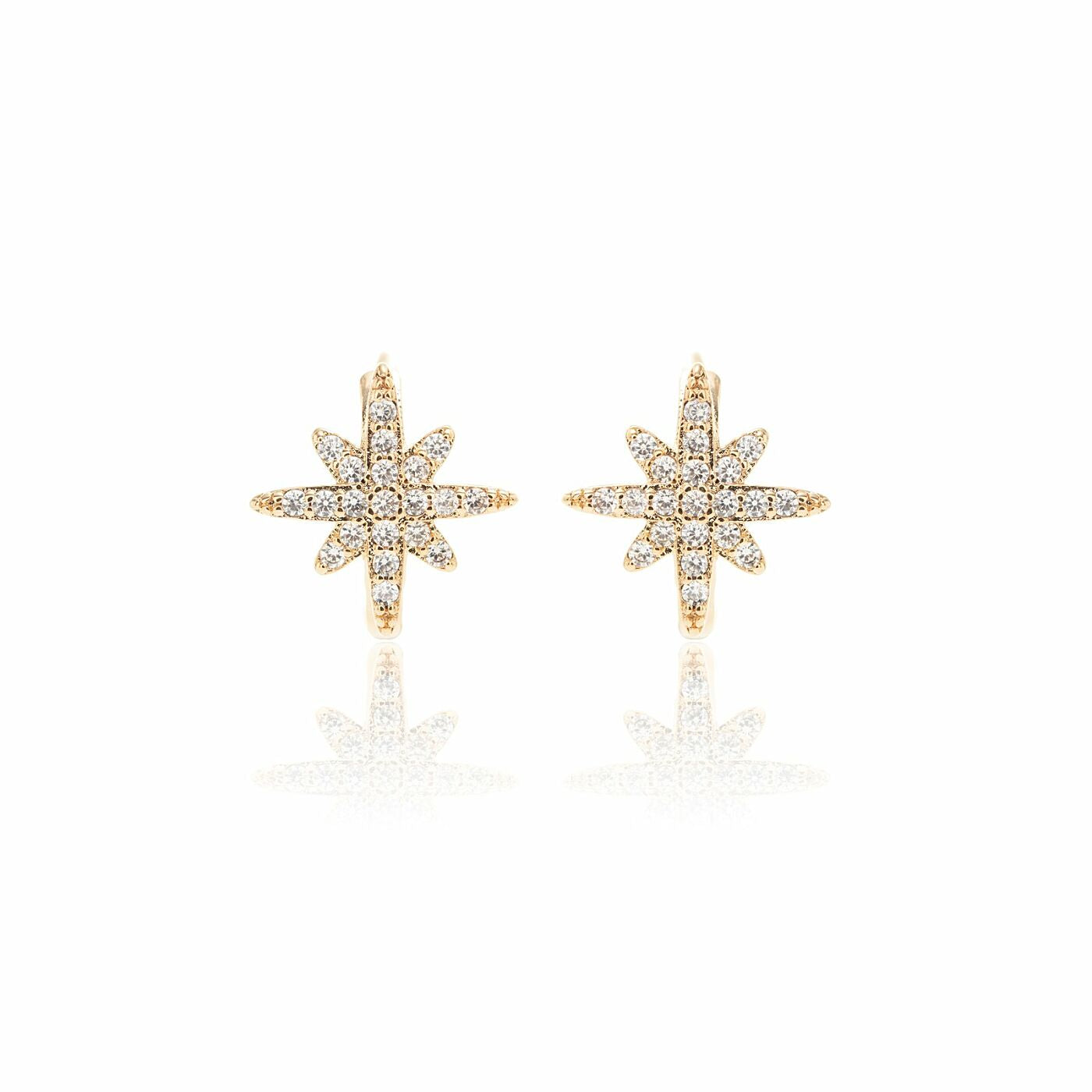 EARRING HOOPS STAR CRYSTALS