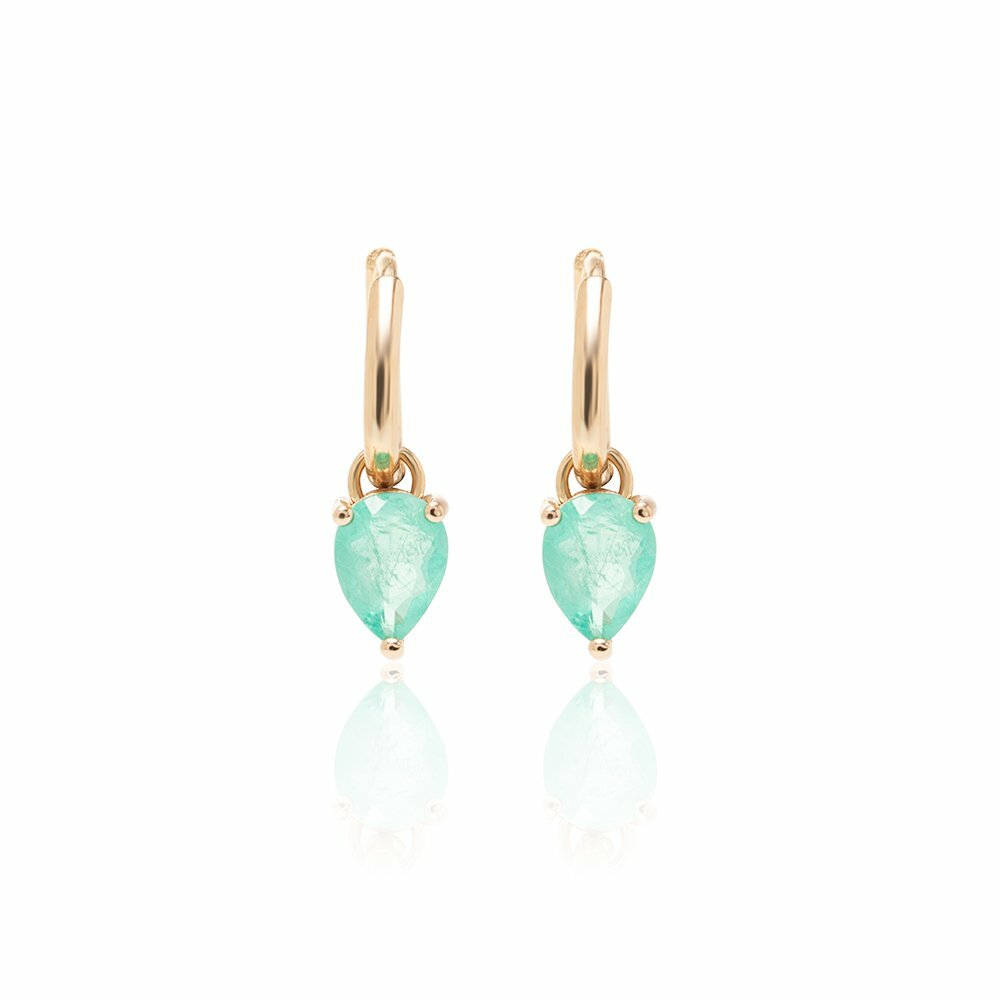 EARRING HOOPS TEAR DROP FUSION TURMALINE