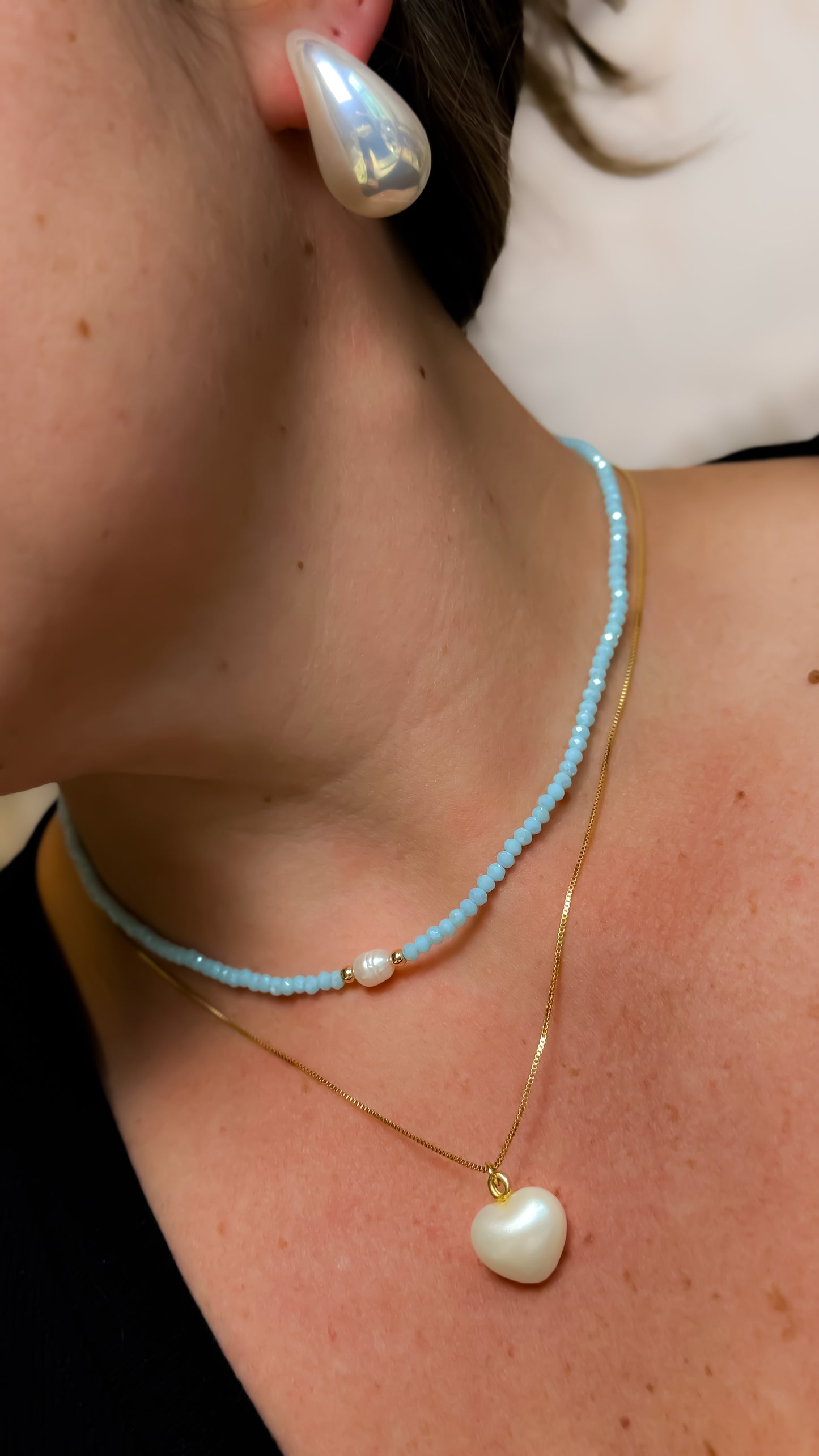 NECKLACE CRYSTALS WITH BAROQUE PEARL