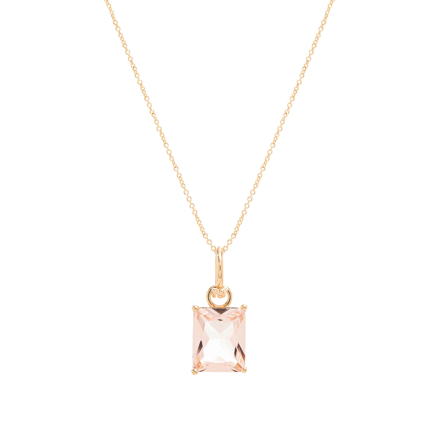 NECKLACE WITH RECTANGLE CRYSTAL
