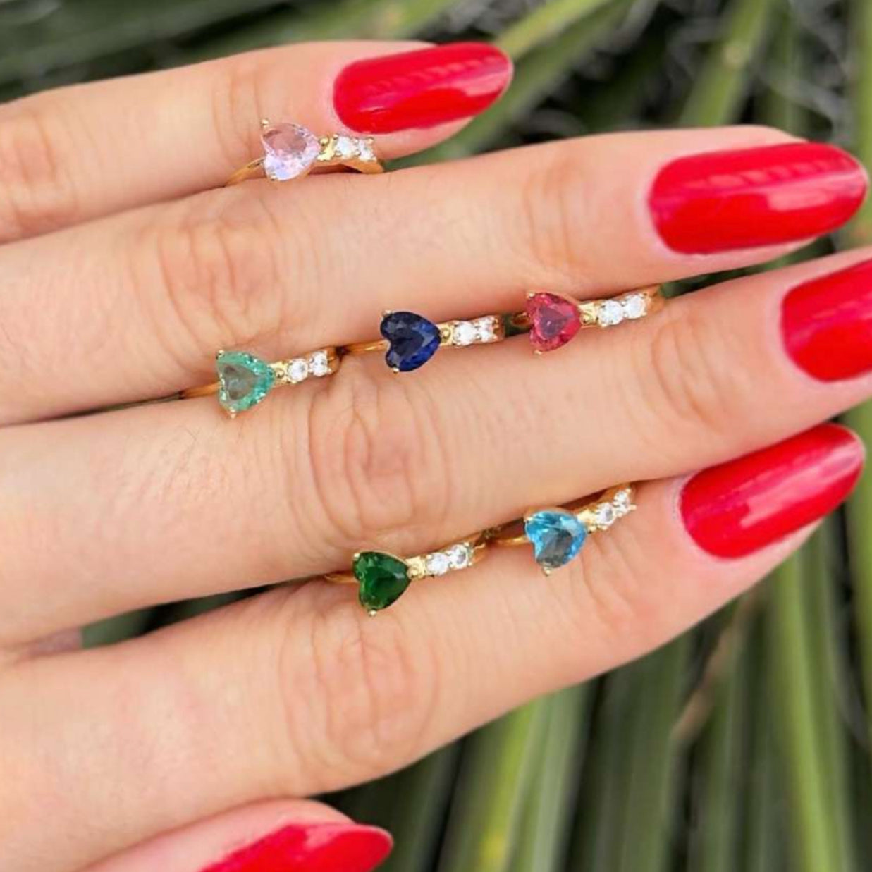 EARRING HOOPS HEART COLOR CRYSTAL