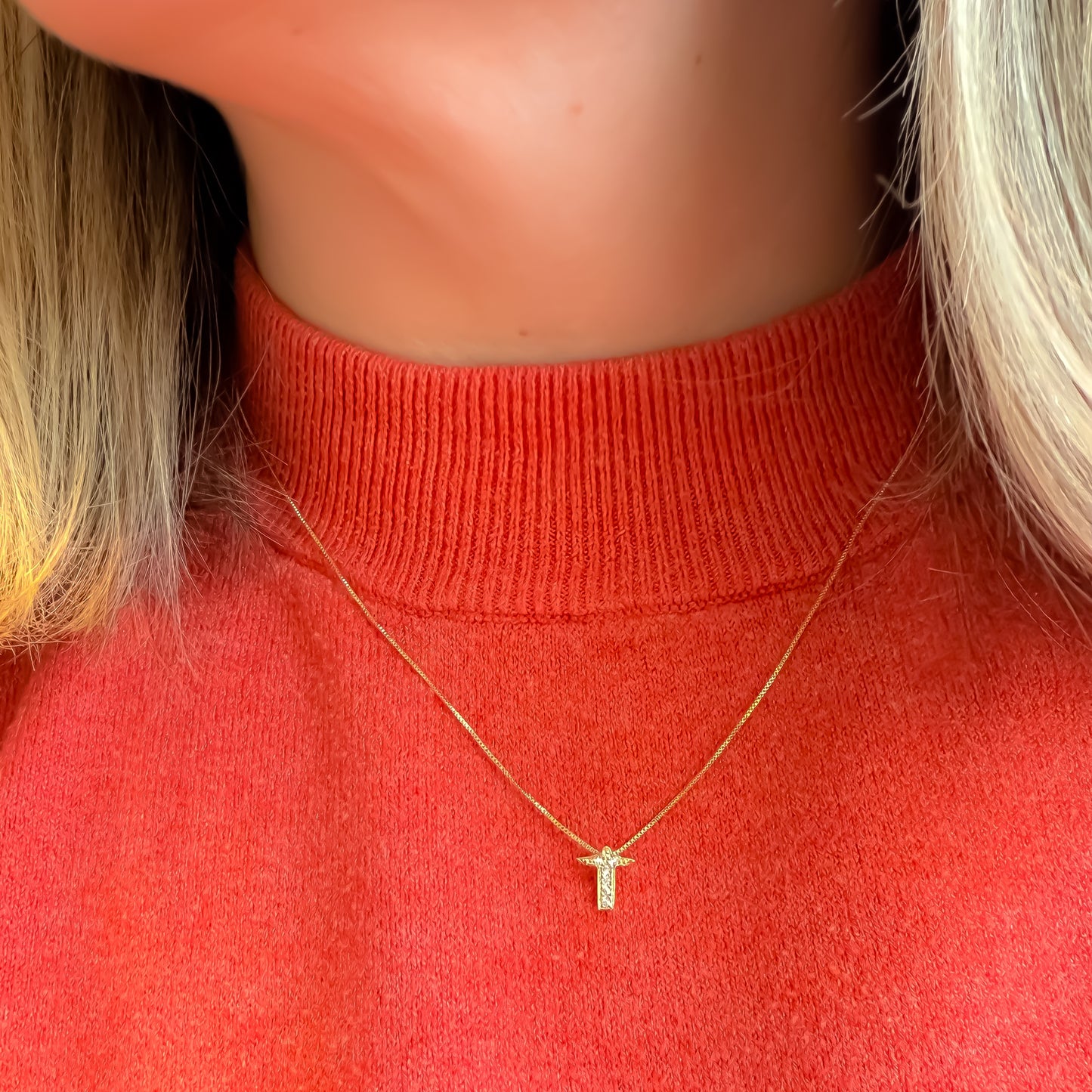NECKLACE MINI CHRIST THE REDEEMER WITH CRYSTALS