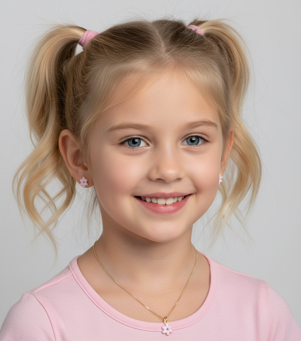 NECKLACE+EARRINGS ENAMEL FLOWER FOR KIDS