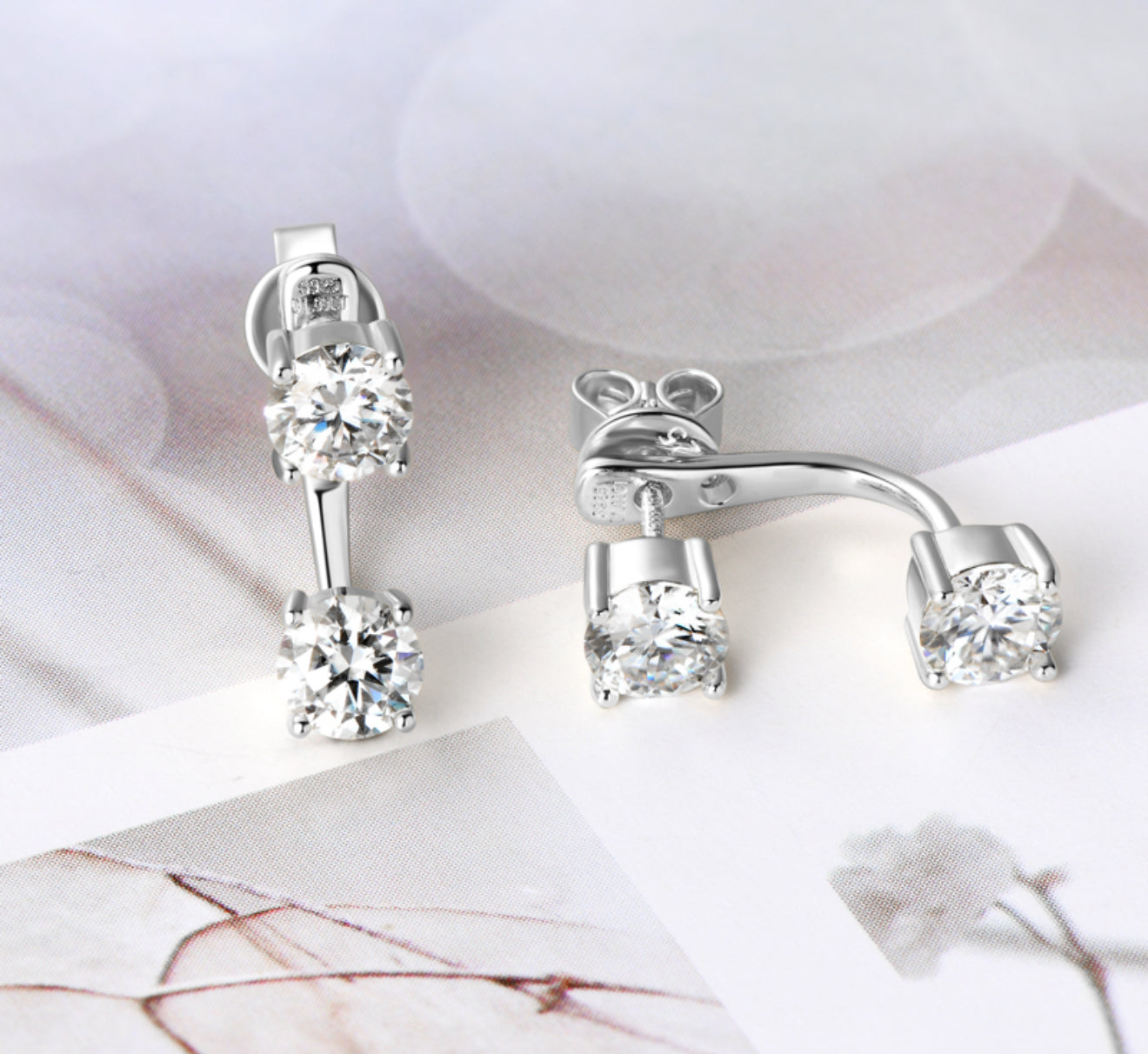 EARRINGS EAR JACKET MOISSANITE