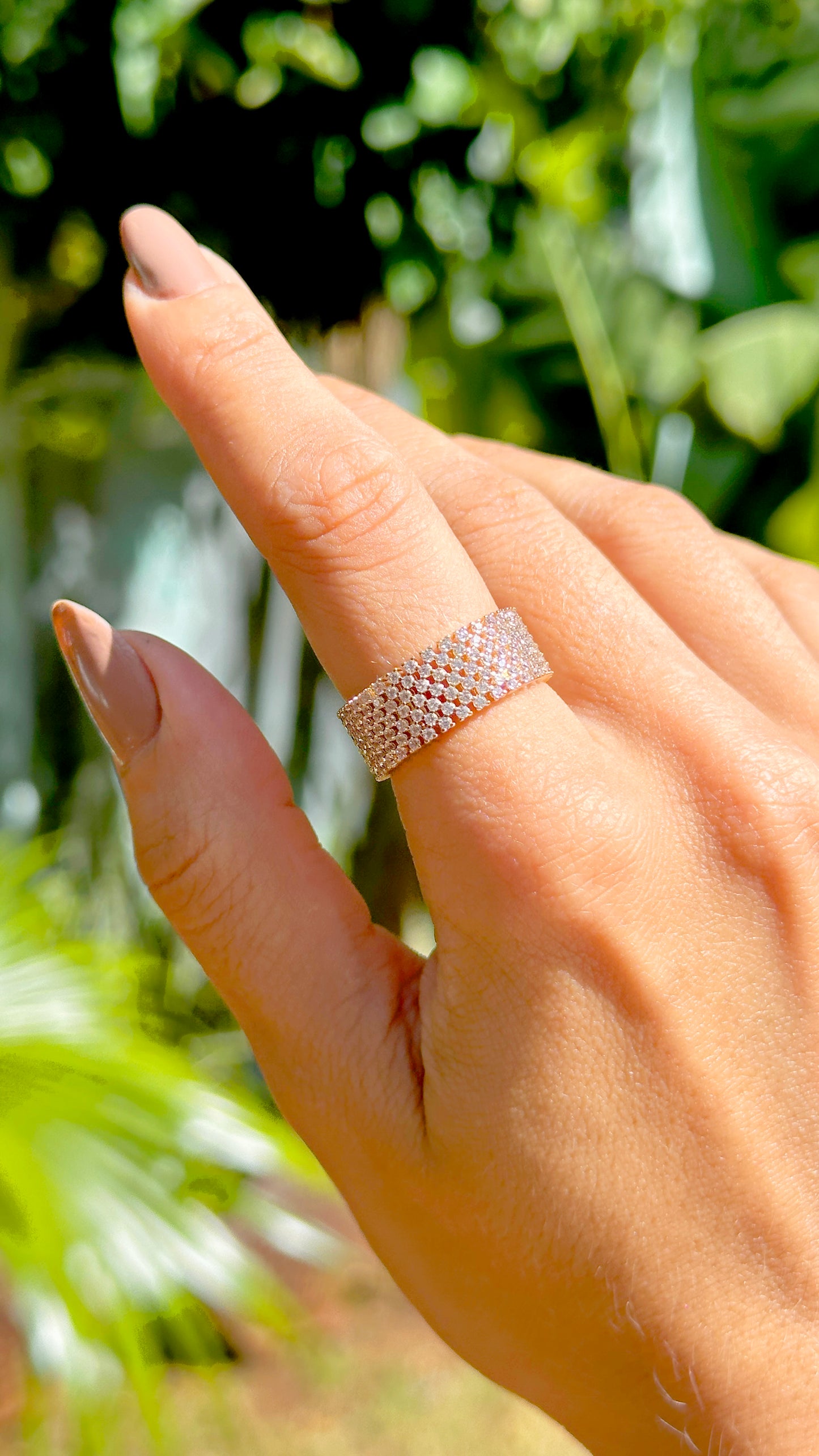 RING BAND 7 LINES CUBIC ZIRCONIA