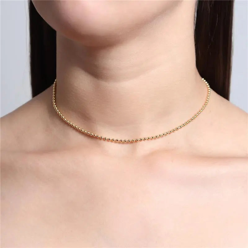 NECKLACE CHOKER MINI SPHERES 2.5mm