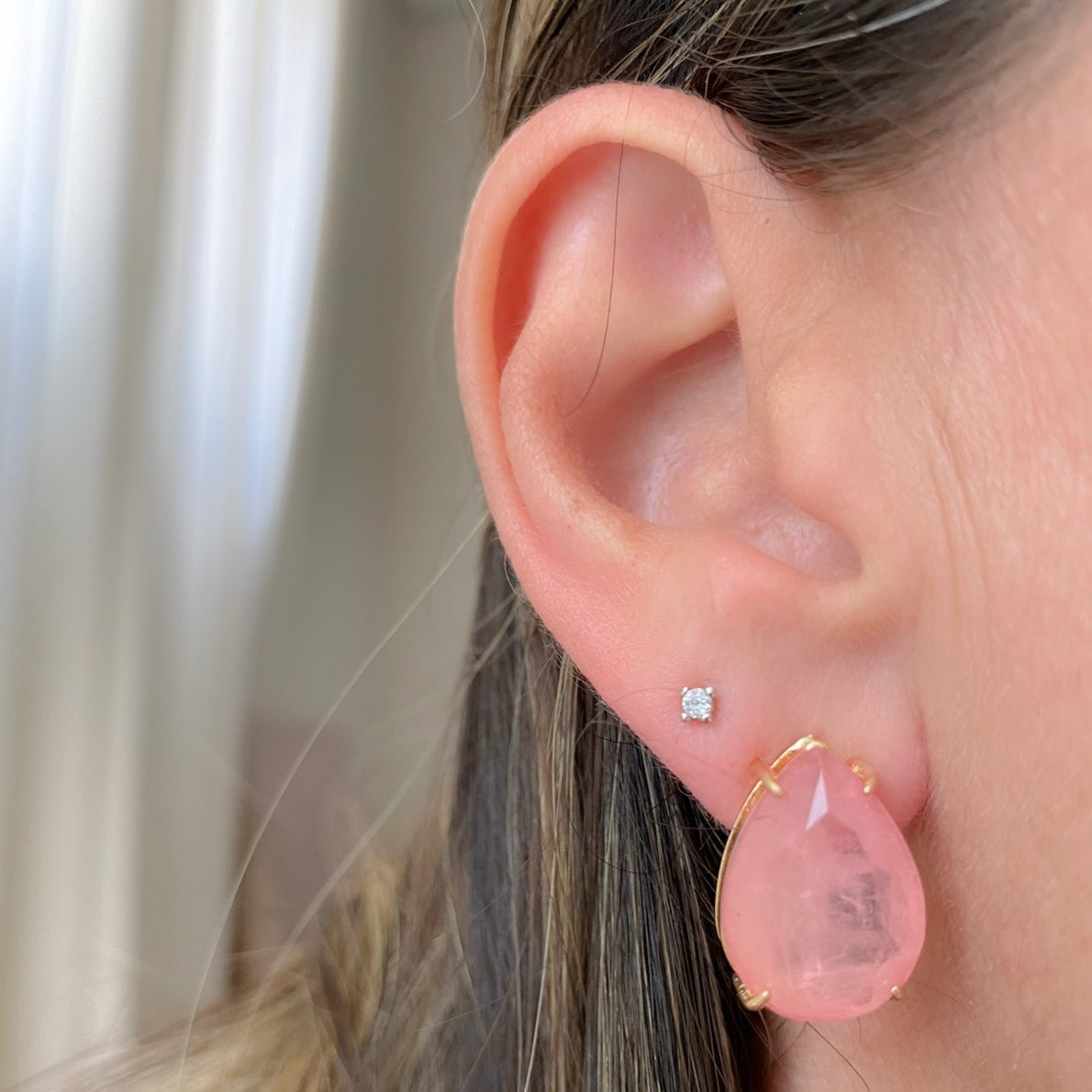 EARRINGS TEAR DROP FUSION CRYSTAL 13x18mm