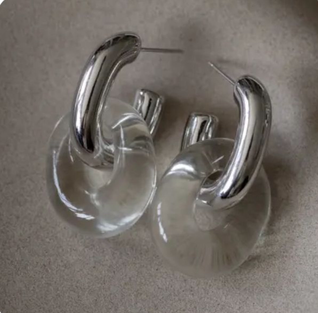 EARRING HOOPS MODERN RESIN RING