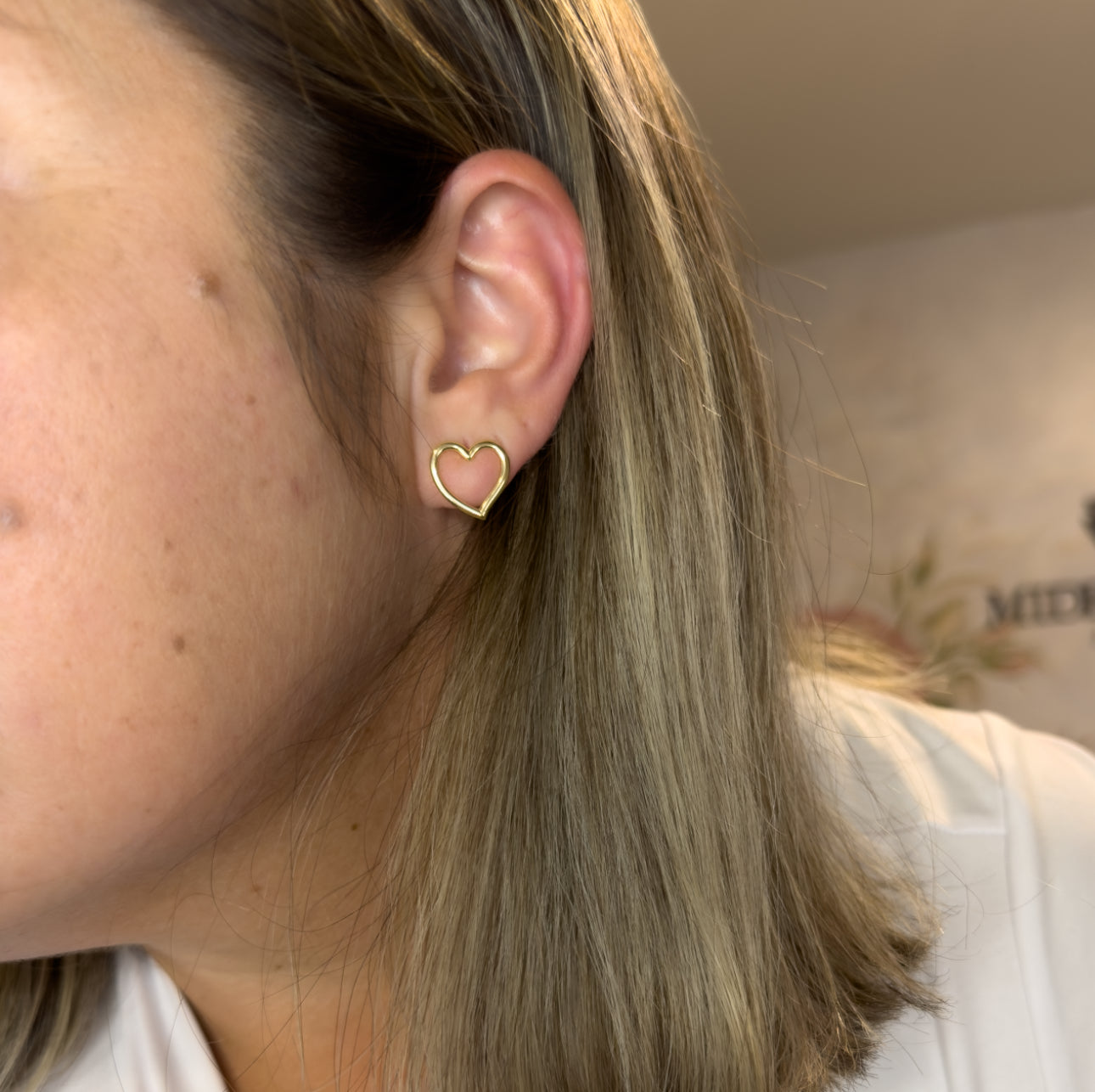 EARRING HEART THIN CONTOUR