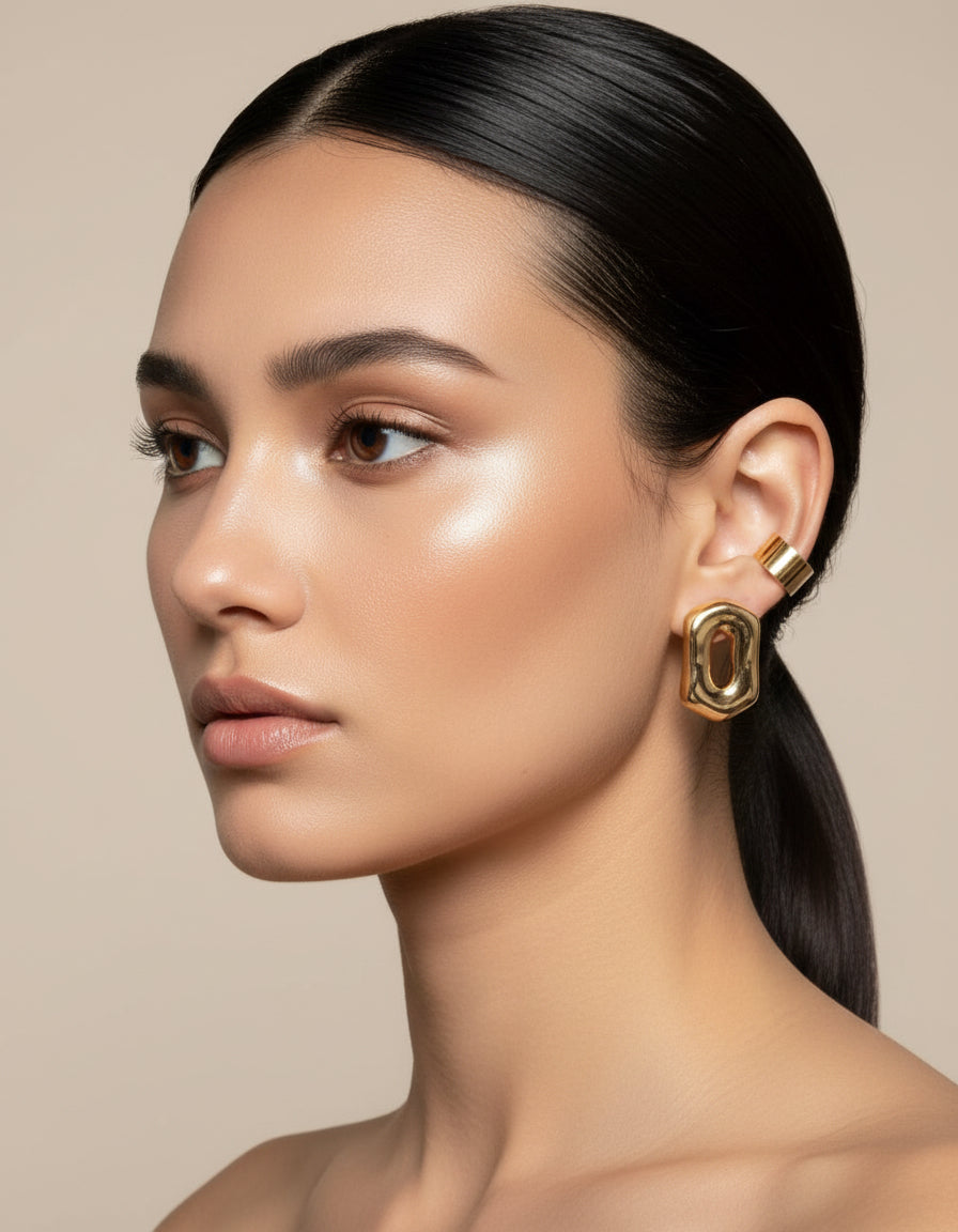 EARRING OVAL ORGANIC