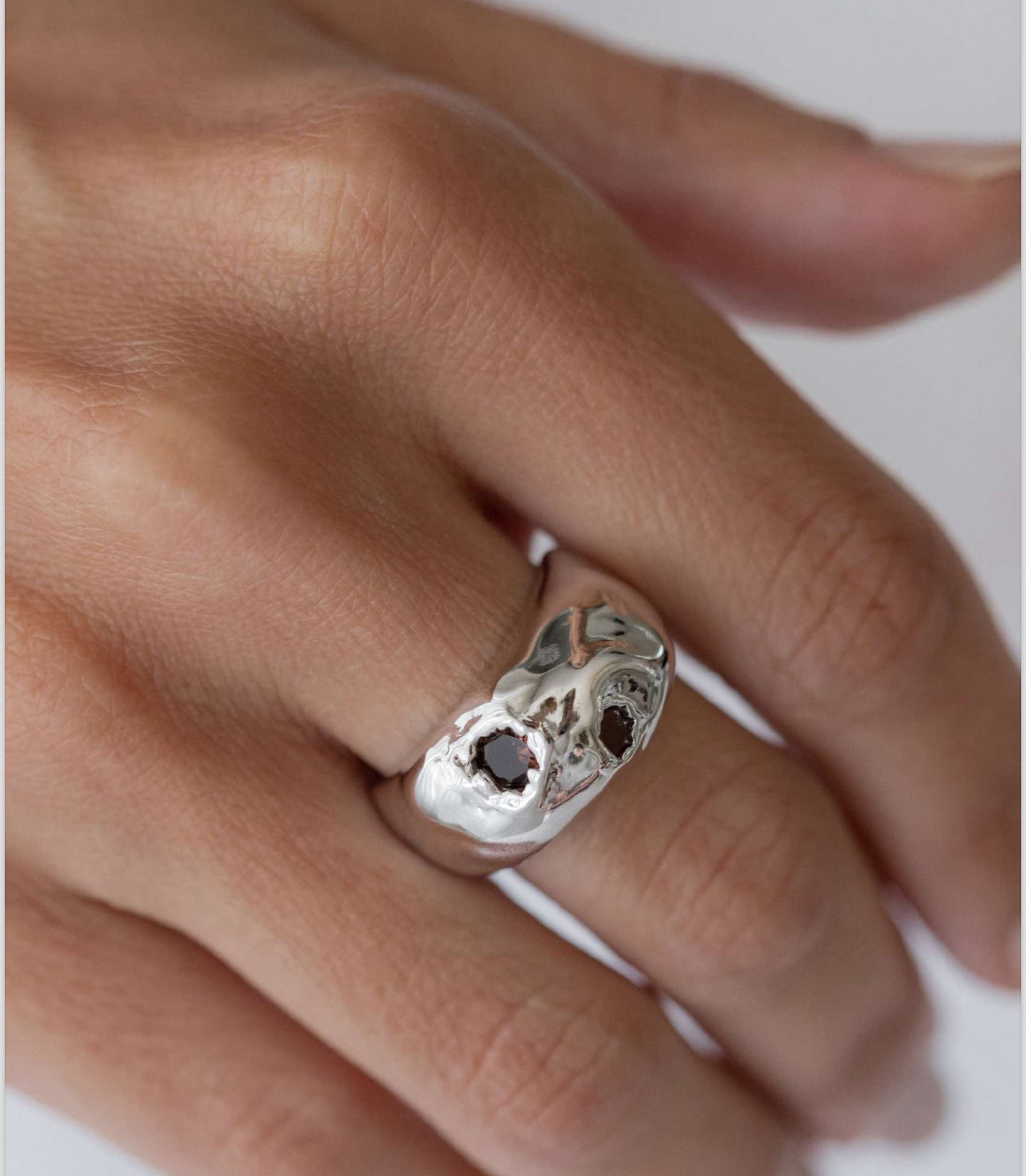 RING ORGANIC WITH CRYSTALS size 🇧🇷 20/🇺🇸8