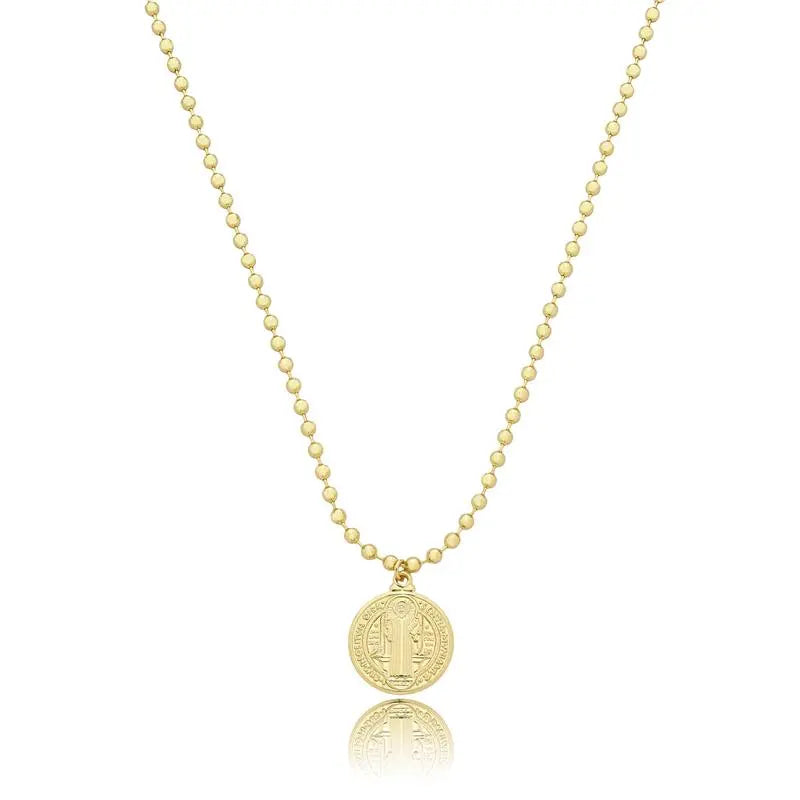 NECKLACE MINI SPHERE ST BENEDICT MEDAL