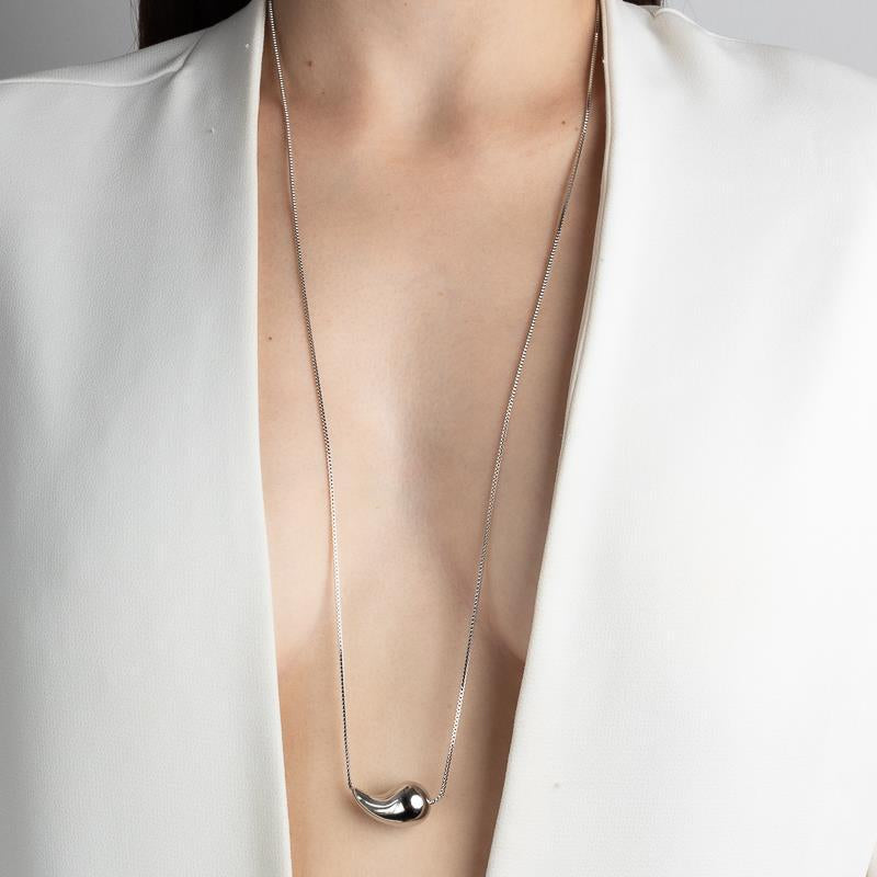 NECKLACE LONG SIDEWAYS TEAR DROP
