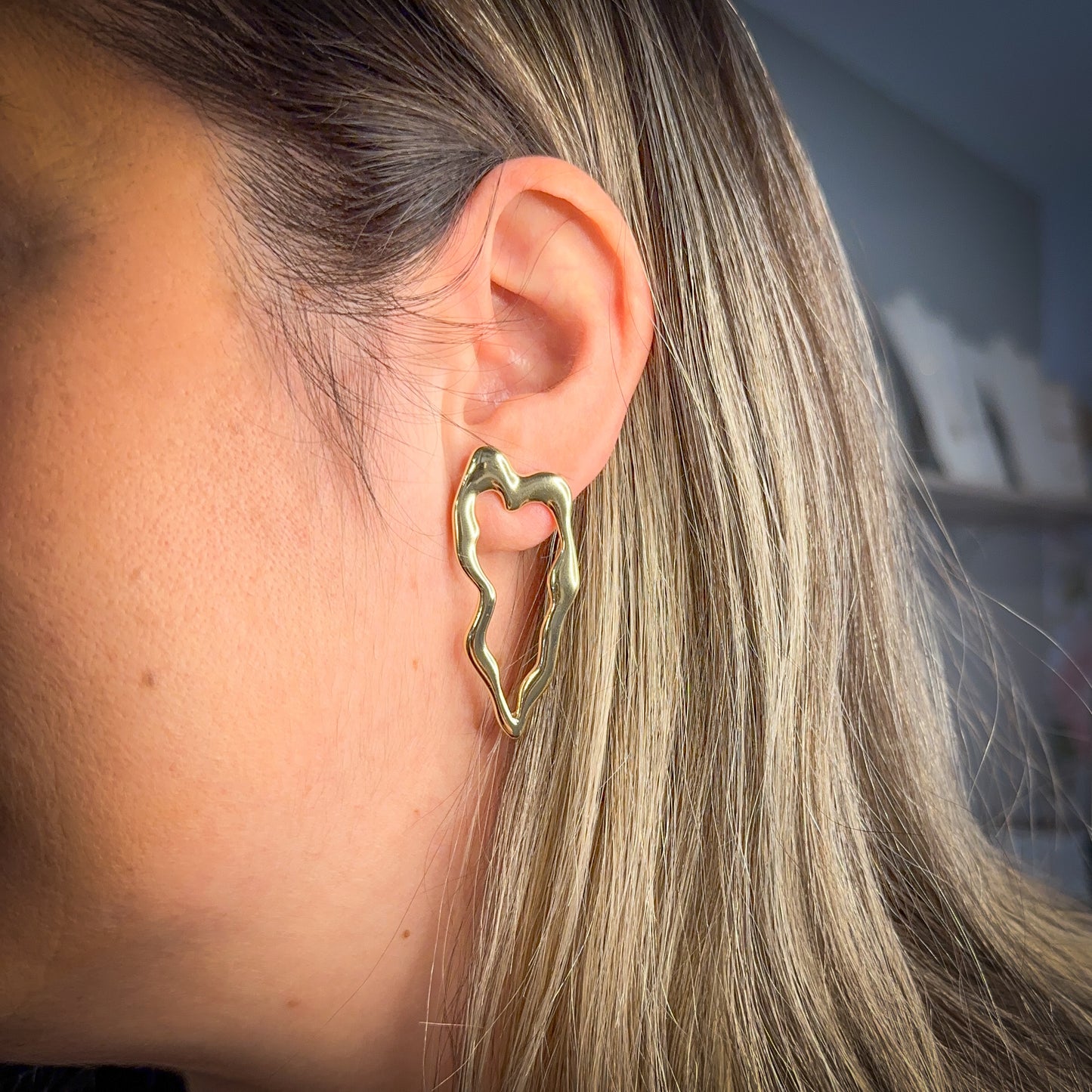 EARRING ORGANIC HEART