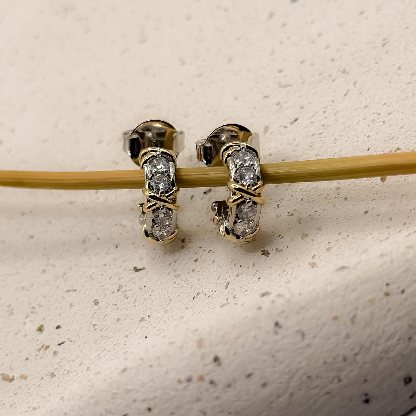 EARRING HOOPS MINI DUO PLATED X