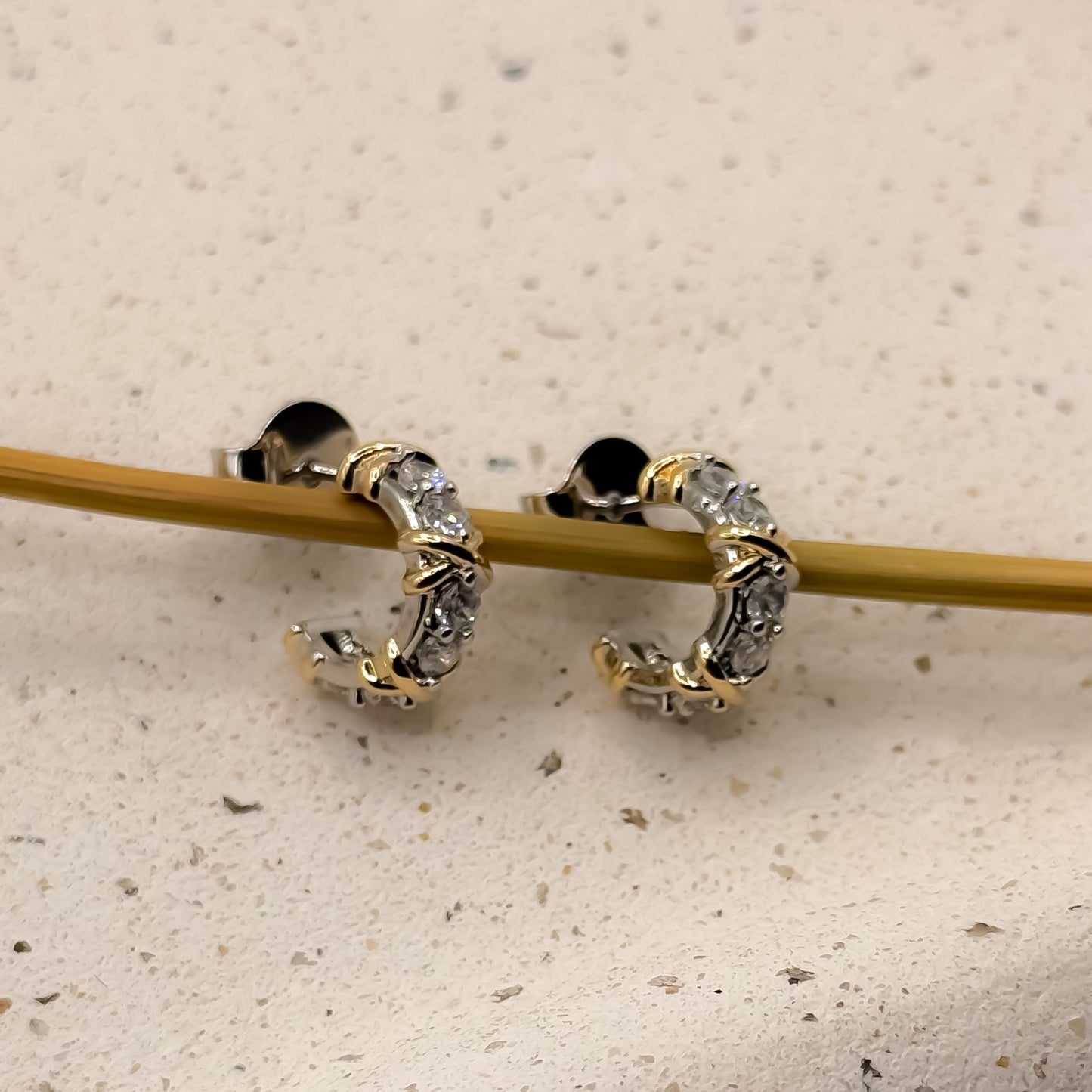 EARRING HOOPS MINI DUO PLATED X