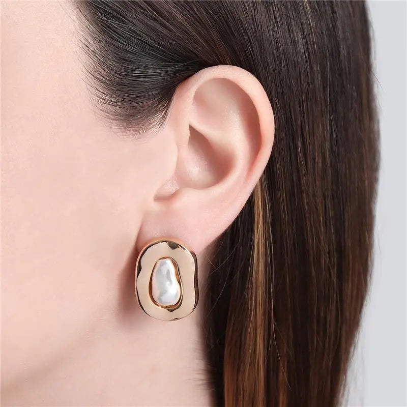 EARRINGS ORGANIC PEARL