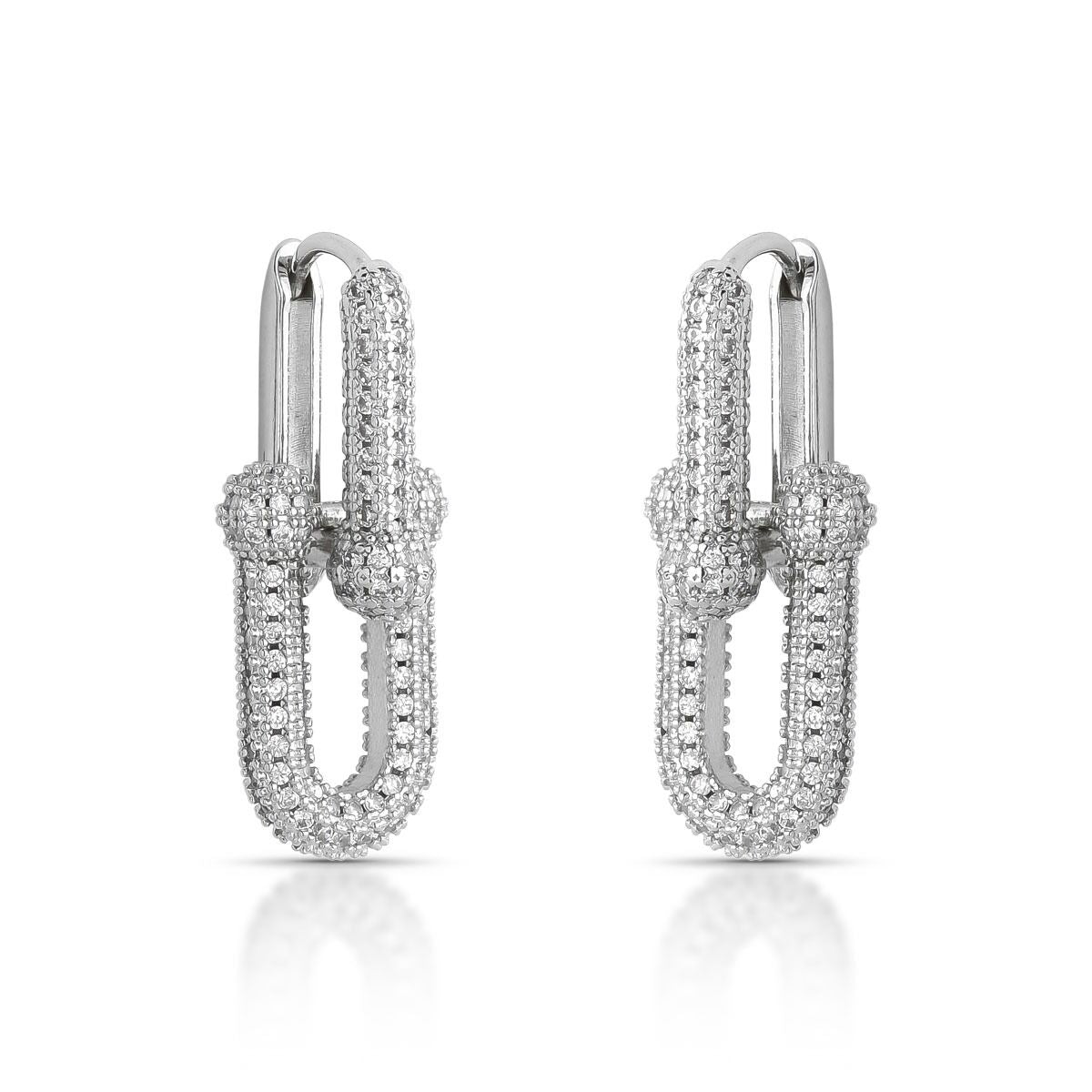 EARRINGS U SHAPE STUDDED CUBIC ZIRCONIA