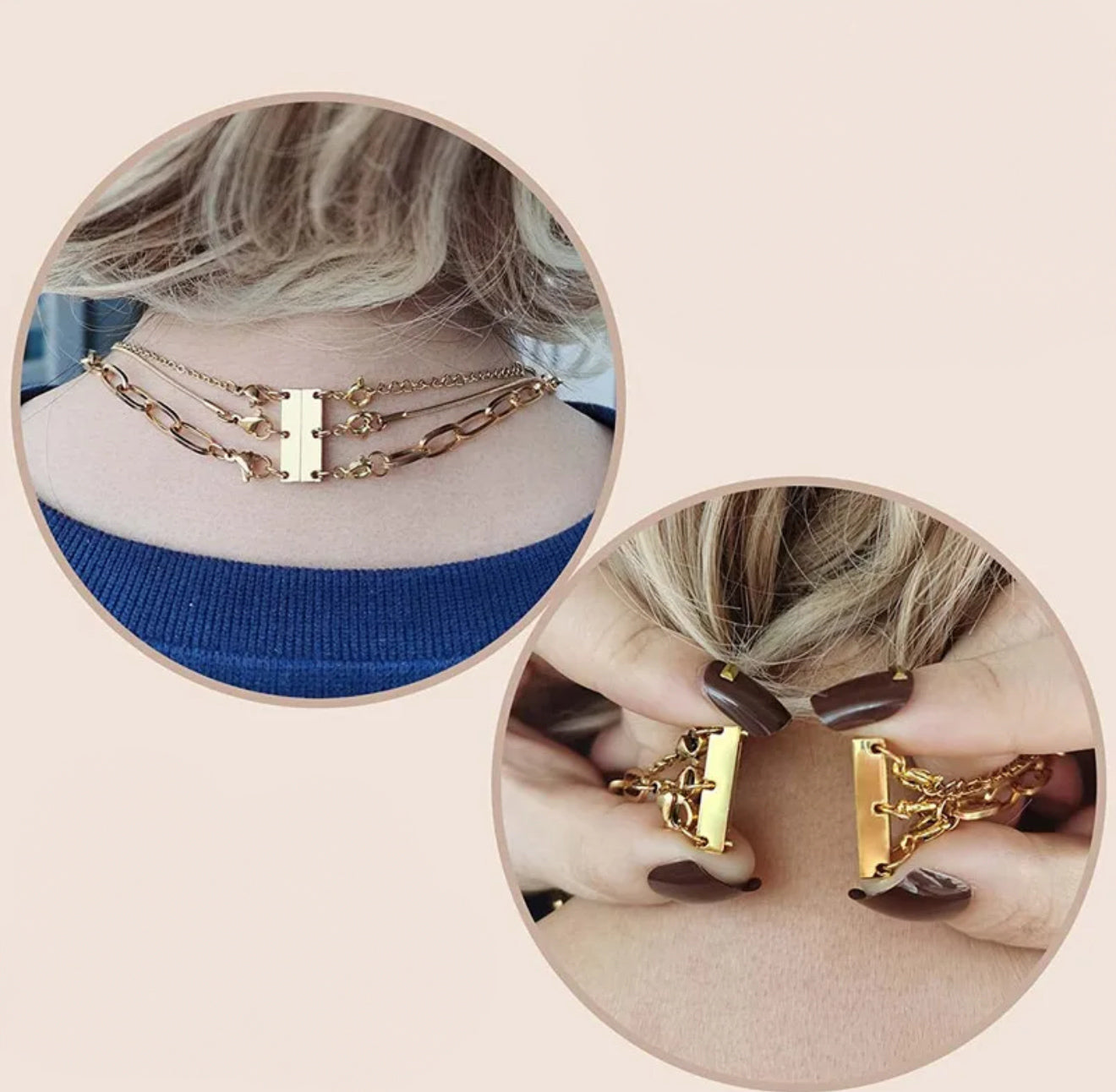 MAGNETIC CLASP FOR NECKLACE OR BRACELET LAYERING