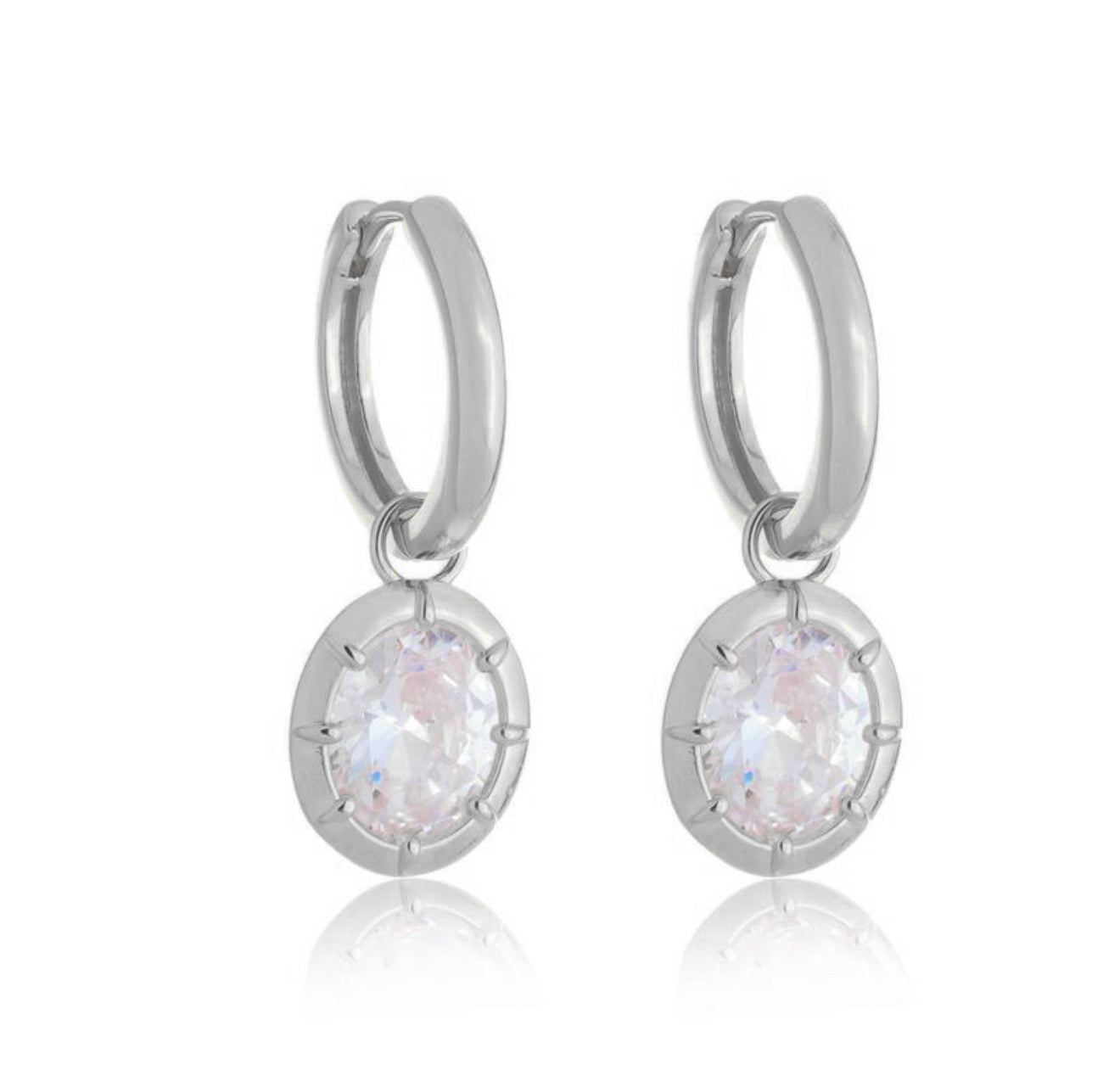 EARRING HOOP LARGE CUBIC ZIRCON