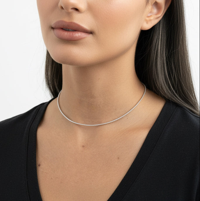 NECKLACE CHOKER WIRE MINI SPHERES