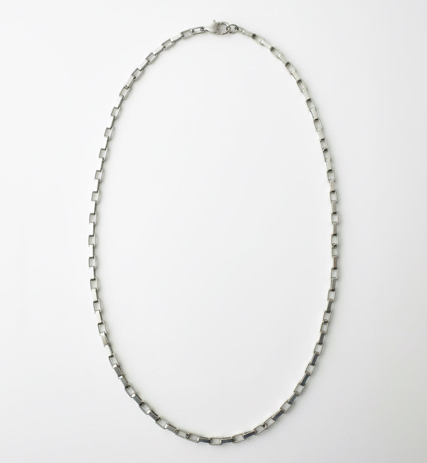 NECKLACE CHAIN SQUARE LINKS STAINLESS STEEL 60CM FOR MEN