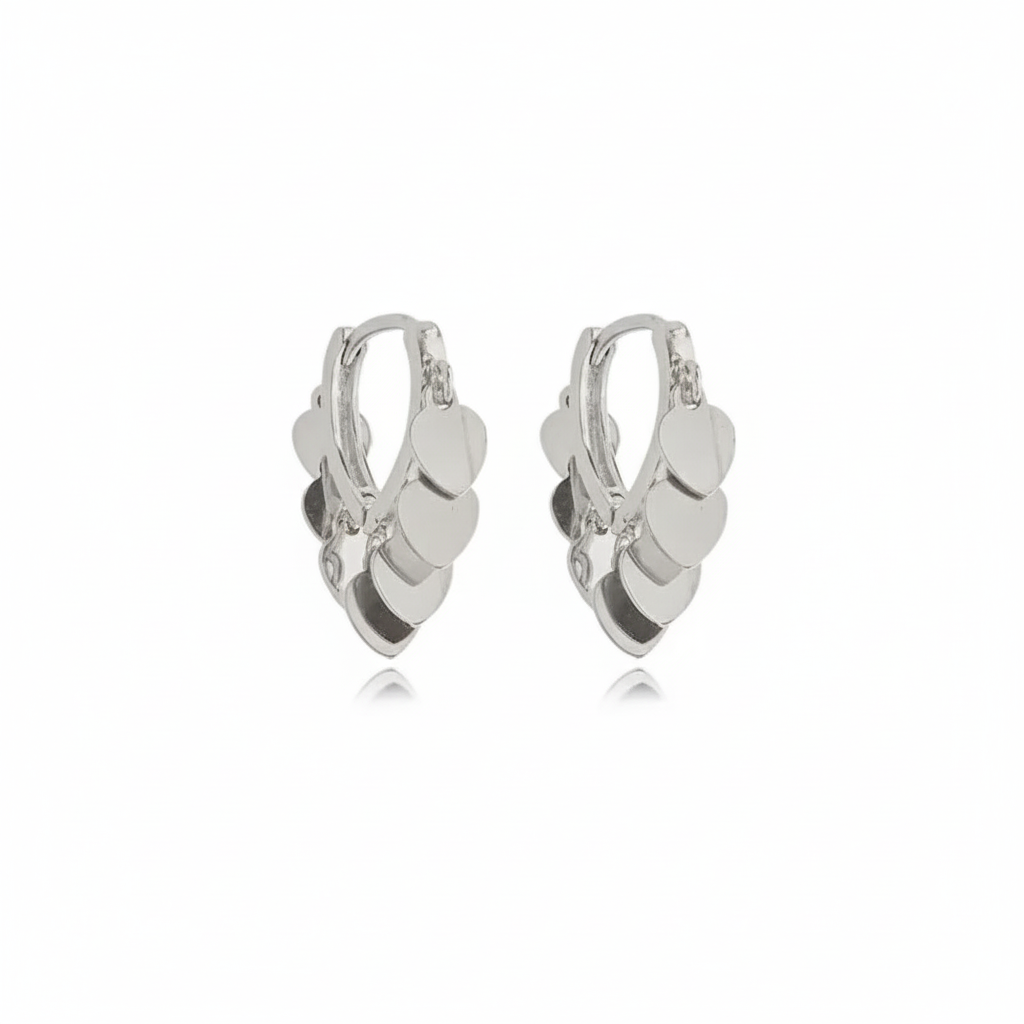 EARRING HOOPS FLAT HEARTS