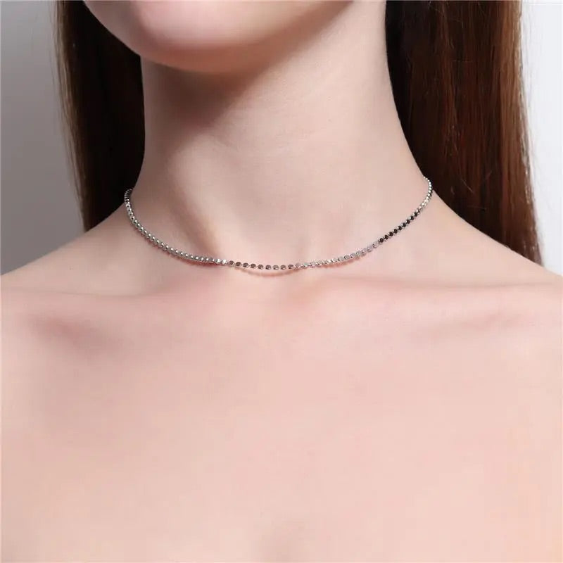 NECKLACE CHOKER MINI FLAT SPHERES