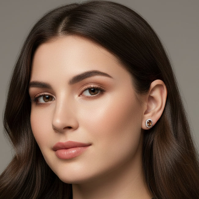 EARRINGS DELUXE OVAL CRYSTALS