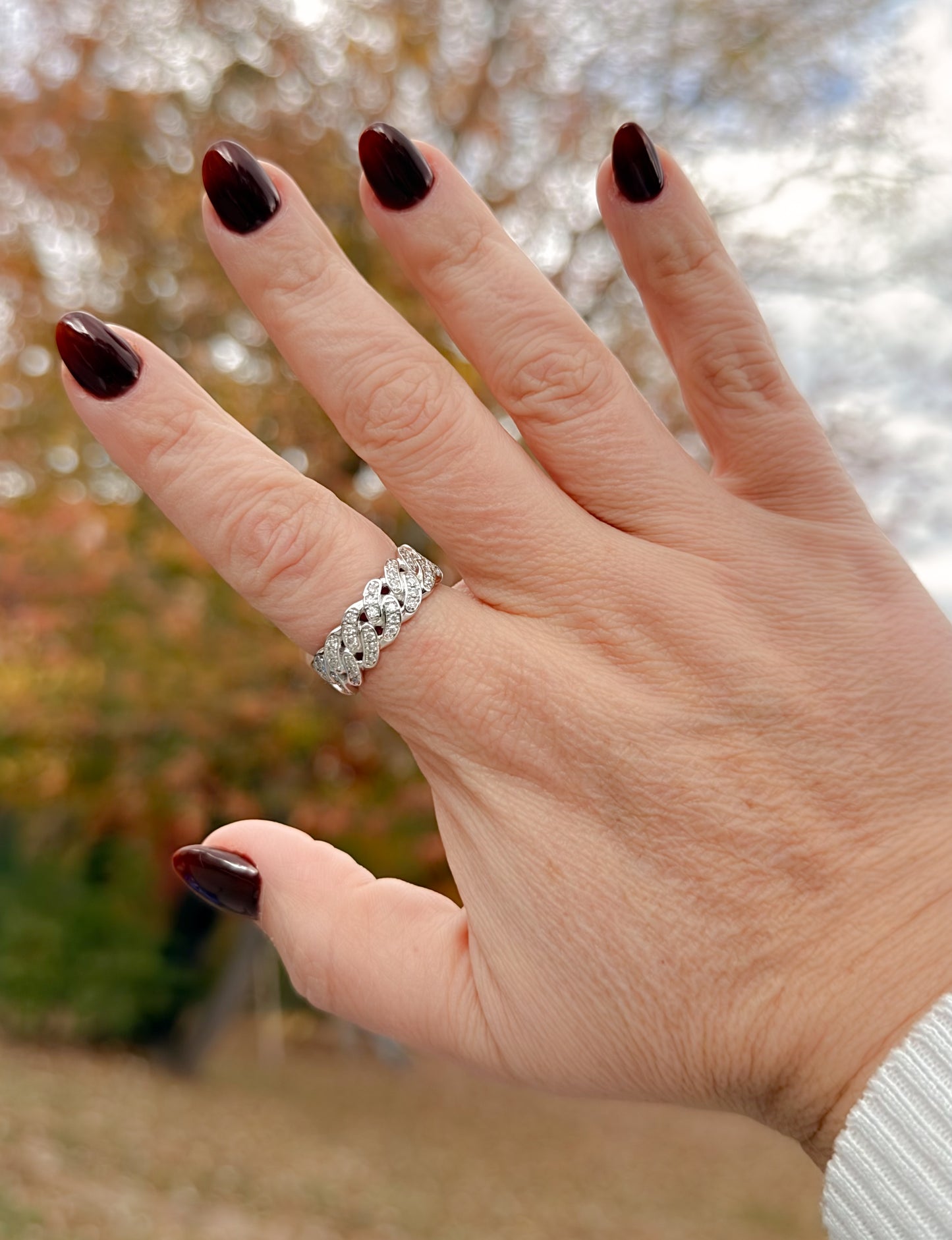 RING BRAIDED WITH MOISSANITE