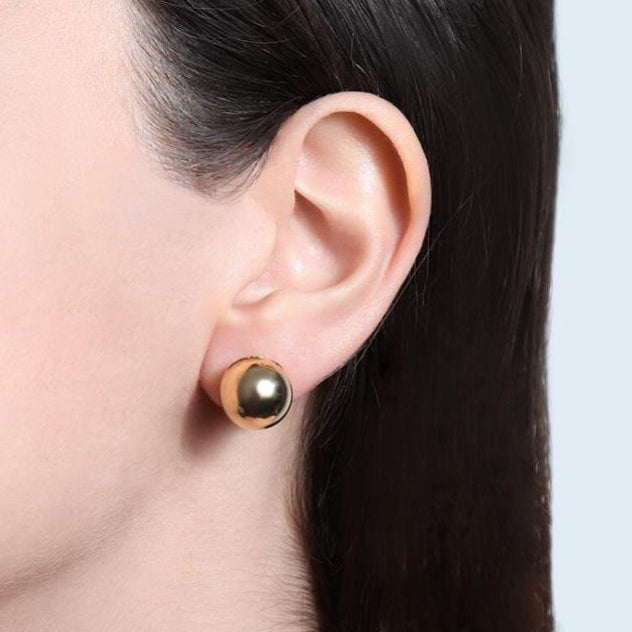 EARRINGS HALF SPHERE 15MM