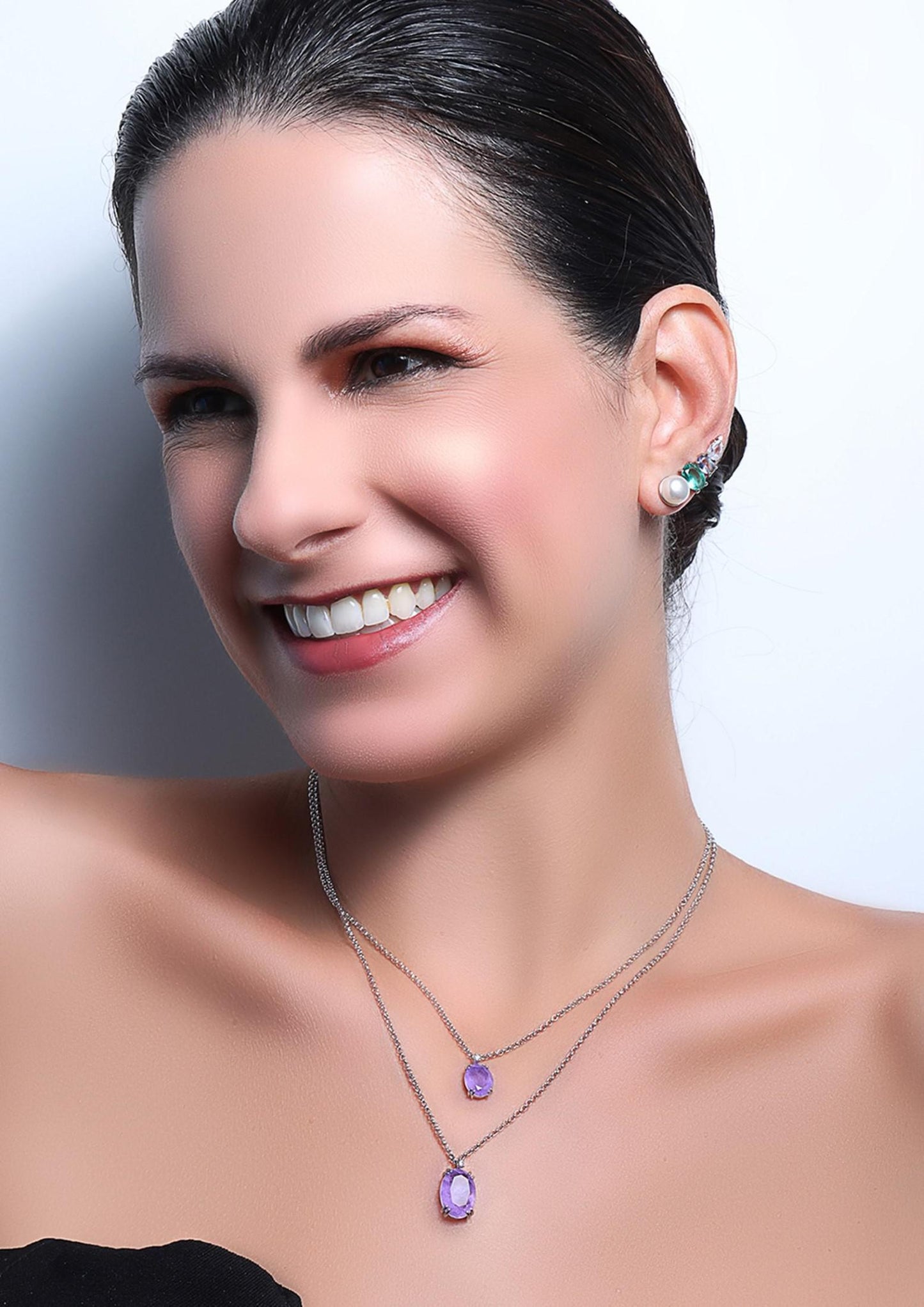 NECKLACE 2 in 1 PURPLE TANZANITA FUSION CRYSTAL