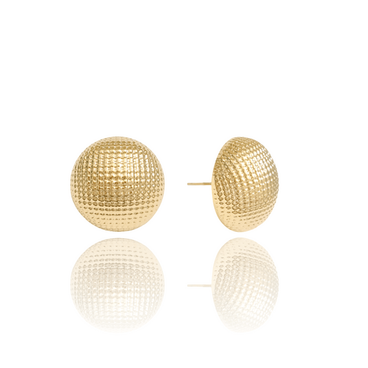 EARRINGS HALF SPHERE TEXTURED