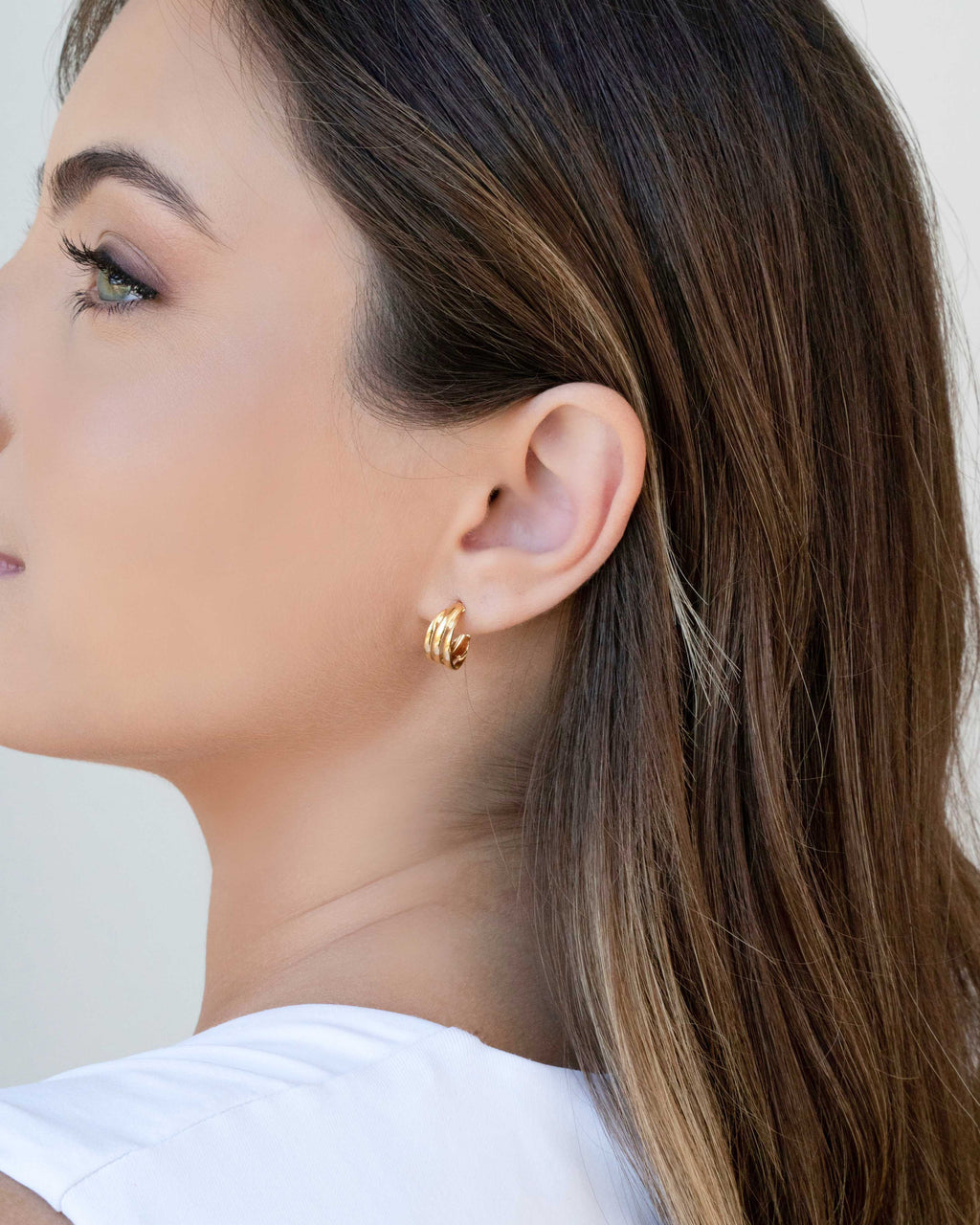 EARRING HOOPS SMALL TRIPLE