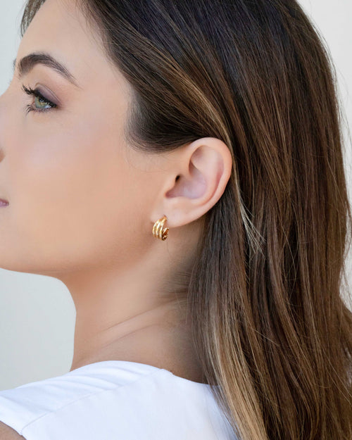 EARRING HOOPS SMALL TRIPLE