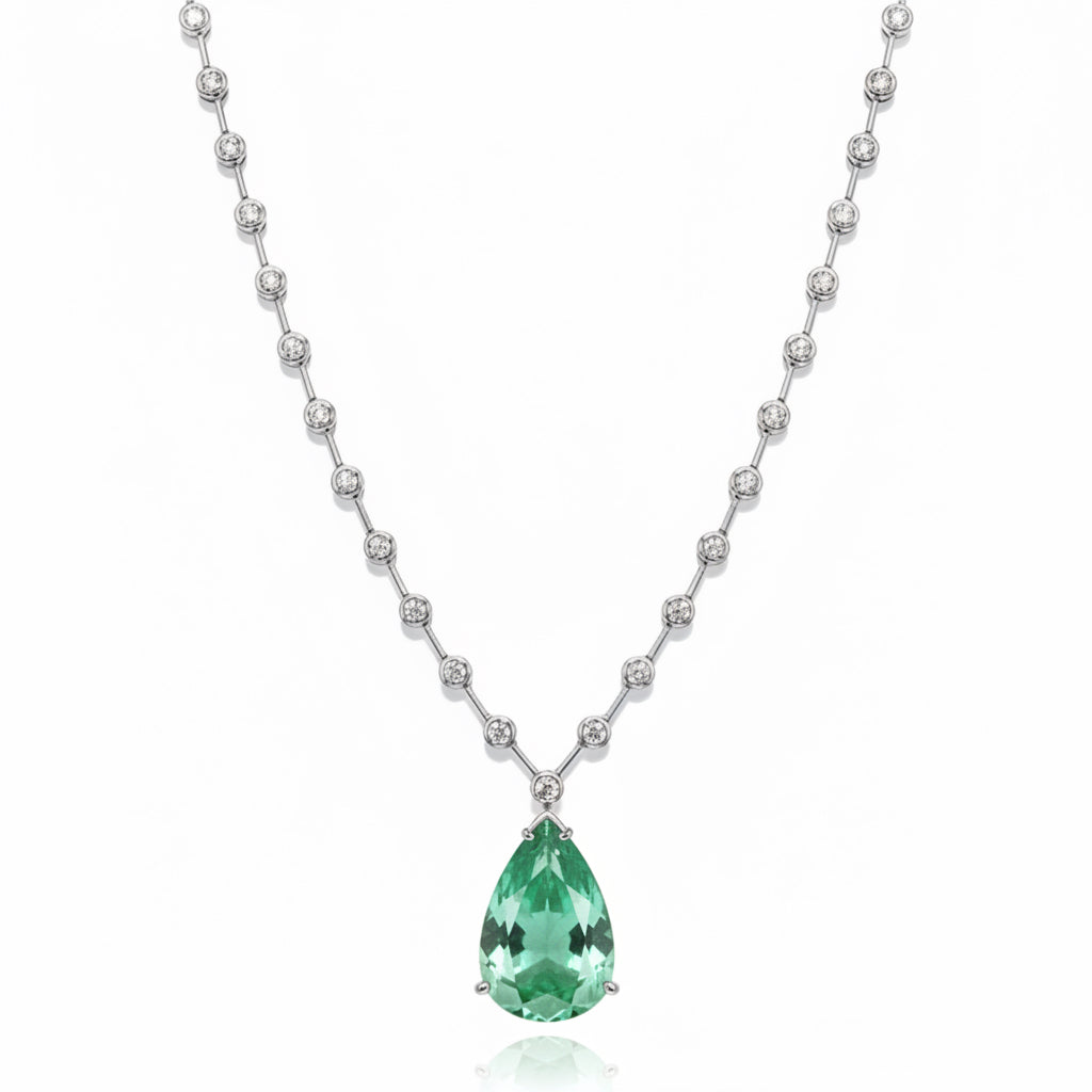 NECKLACE MODERN RIVIERA WITH TEAR DROP FUSION CRYSTAL