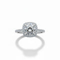 RING HALO MOISSANITE 2CT ADJUSTABLE