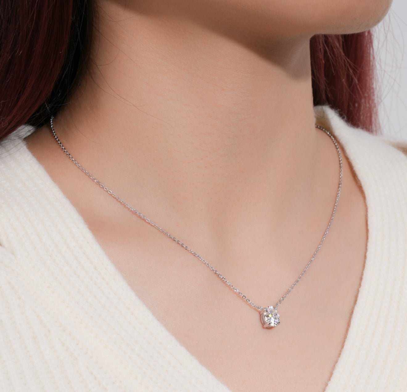 NECKLACE OVAL MOISSANITE 2CT 7x9MM