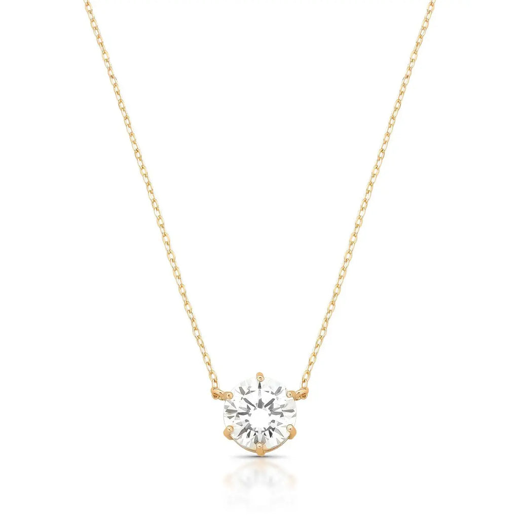 NECKLACE ROUND PREMIUM CUBIC ZIRCONIA 11MM