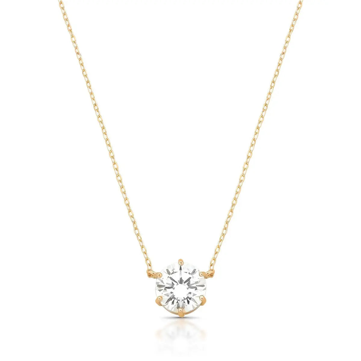 NECKLACE ROUND PREMIUM CUBIC ZIRCONIA 11MM