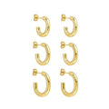 EARRING HOOPS TUBES TRIO