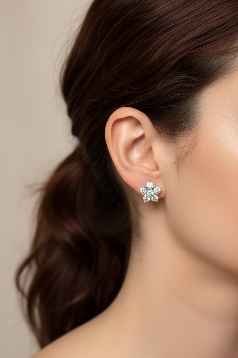 EARRINGS FLOWER MOISSANITE 4.6ct