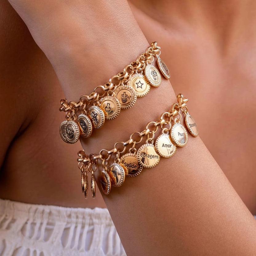 BRACELET THE 10 WISHES CHARMS (in Portuguese)
