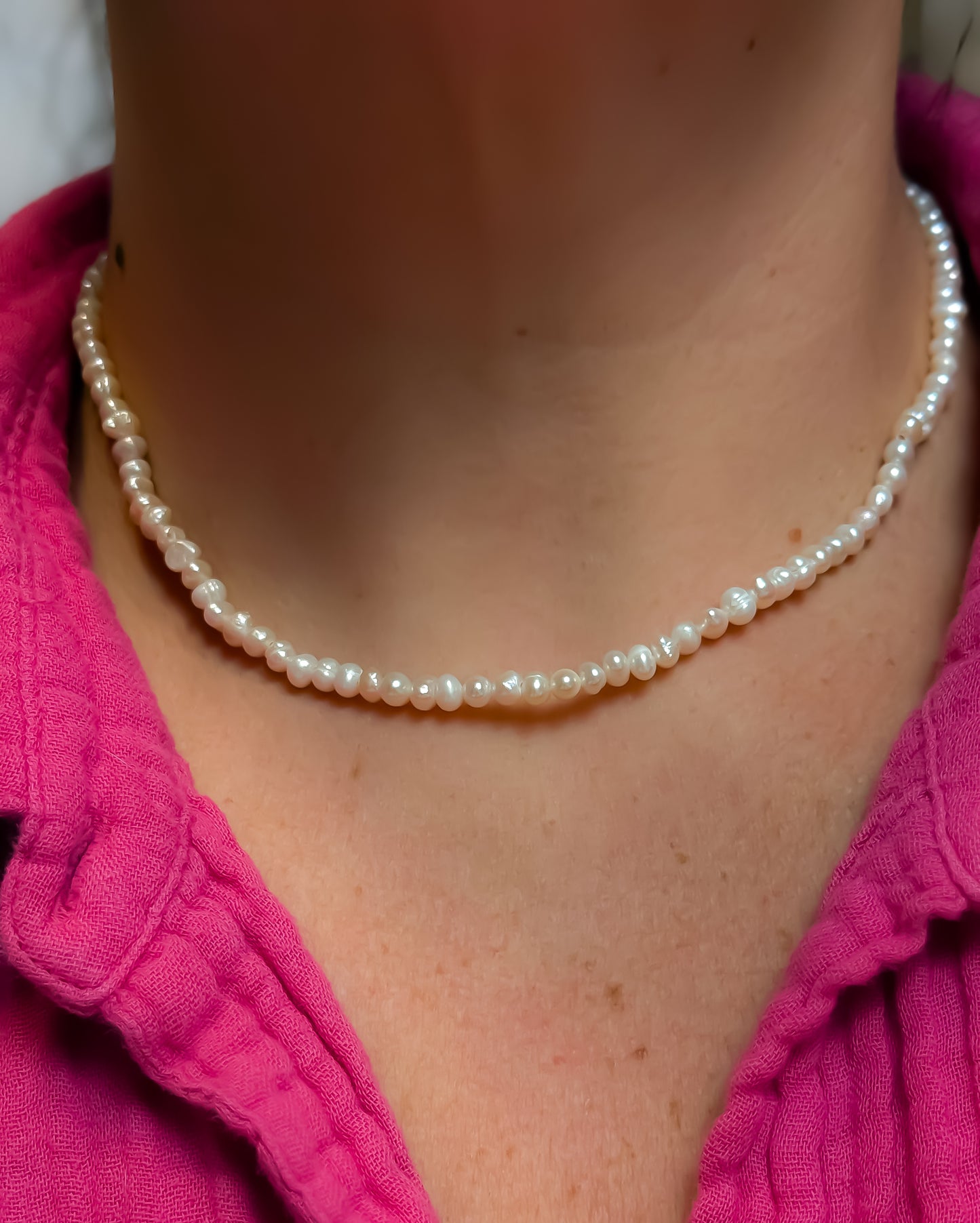 NECKLACE CHOKER BAROQUE NATURAL PEARLS