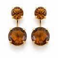 EARRINGS EARJACKET BROWN TOPAZ CRYSTAL
