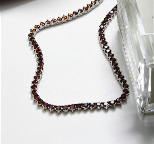 NECKLACE RIVIERA COFFEE BROWN