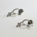 EARRING HOOPS CROSS STUDDED CUBIC ZIRCONIA