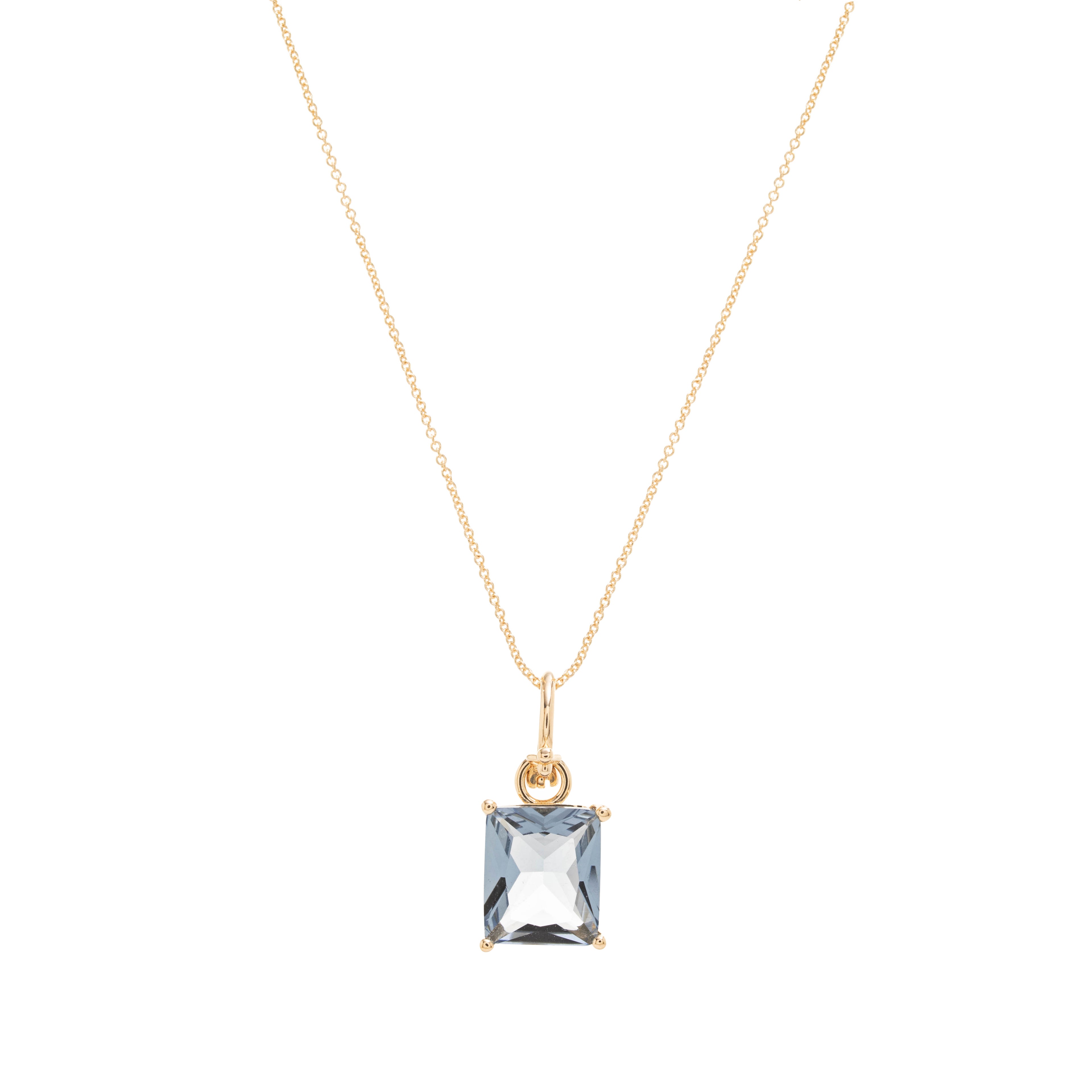 NECKLACE WITH RECTANGLE CRYSTAL