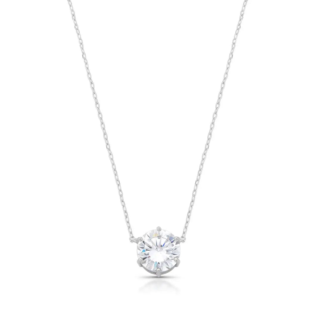 NECKLACE ROUND PREMIUM CUBIC ZIRCONIA 11MM